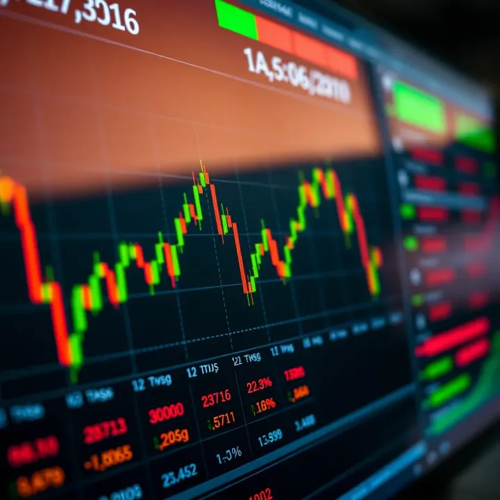 Intraday trading chart showing price fluctuations and trading volume on the Indian stock market