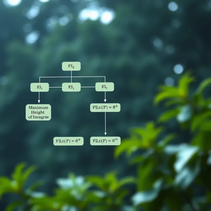 Flowchart depicting recursive and iterative methods used to calculate the height of a binary tree