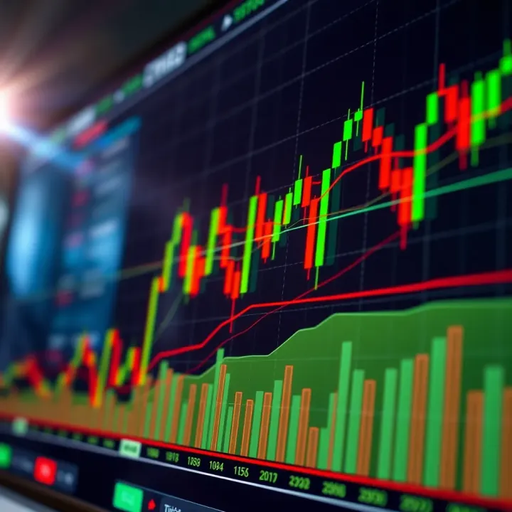 Momentum Candlestick Patterns on Trading Chart Candlestick chart displaying various momentum patterns with highlighted bullish and bearish signals