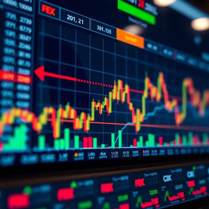 Graphical representation of oil price trends and market fluctuations on a digital platform