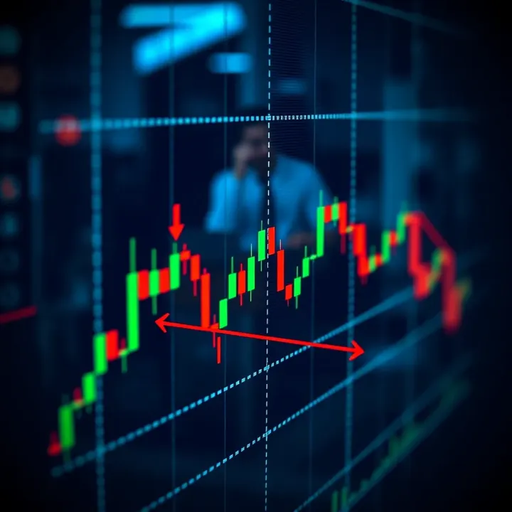 Double Bottom Pattern Signaling Market Reversal A candlestick chart highlighting a double bottom pattern suggestive of market support and bullish reversal