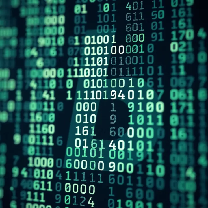Binary code representation of the letter b in ASCII format