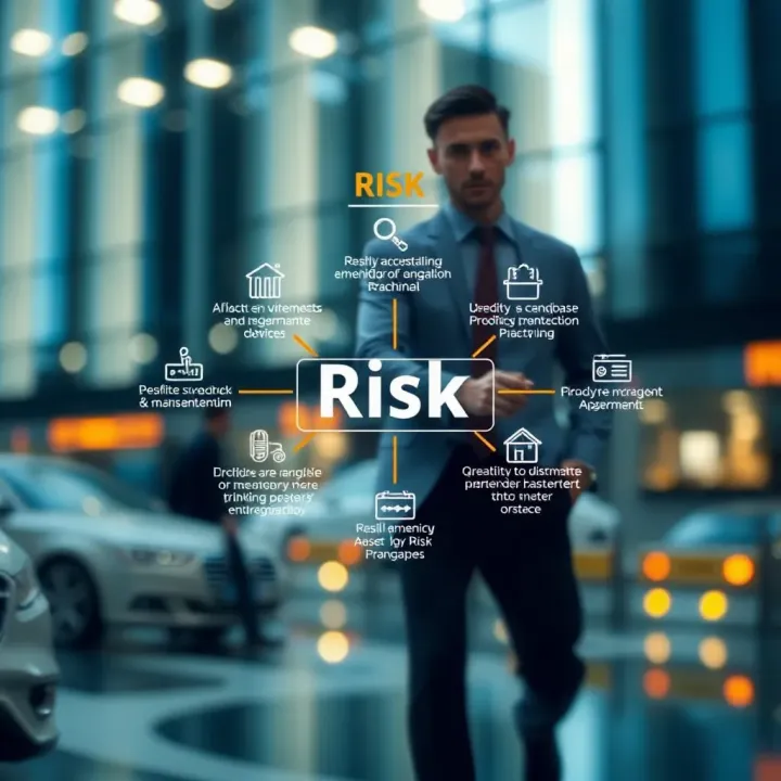 Diagram illustrating core principles of risk management including identification, assessment, and mitigation strategies
